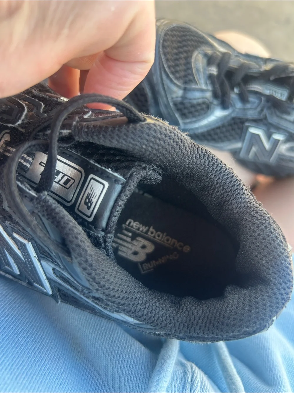 New Balance Kids Black and Silver Athletic Sneaker